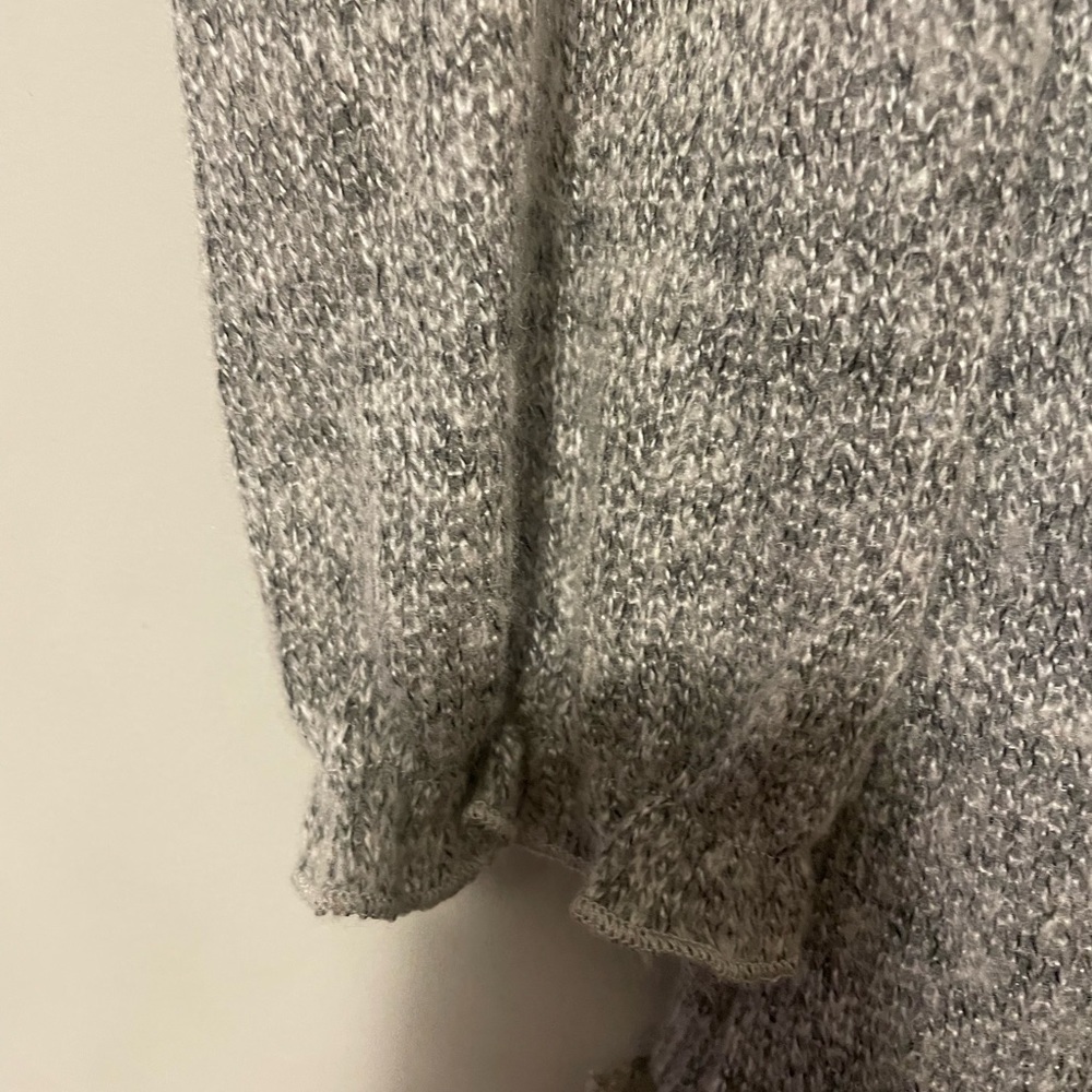 Forla grey long-sleeved Women's mini dress with a square neckline & ruffled trim - Picture 9 of 12